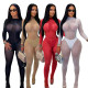EVE See Through Solid Color Stocking Tight Jumpsuit SFY-822