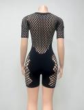 EVE Lace Hollow Out Short Sleeve Romper GQNF-F00174QD
