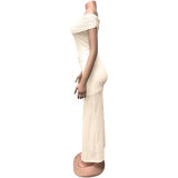 EVE Off Shoulder Solid Color Maxi Dress GQNF-Y00055D