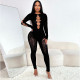 EVE Lace Hollow Out Long Sleeve Knits Jumpsuit GQNF-F00005Q
