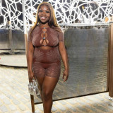 EVE Hollow Out Short Sleeve Knits Romper GQNF-F00014Q