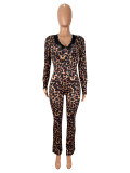 EVE Lace Patchwork Leopard Print Jumpsuit SHD-9591