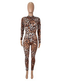 EVE Mesh Leopard Print Long Sleeve Jumpsuit SHD-9575