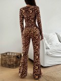 EVE Lace Patchwork Leopard Print Jumpsuit SHD-9591
