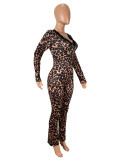EVE Lace Patchwork Leopard Print Jumpsuit SHD-9591