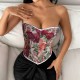 EVE Print Wrap Chest Tie Up Tank Tops GPBY-7393