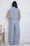 EVE Stripe Sleeveless Shirt Two Piece Pants Set XHXF-8730