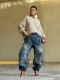 EVE Plus Size Holes Patchwork Washed Loose Jeans GYLN-0044