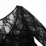 EVE Long Sleeve Off Shoulder Lace Two Piece Pants Set GDSF-J25ST447