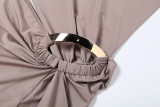 EVE Slash Neck Solid Color Split Maxi Dress XEF-K25D86428