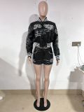 EVE PU Leather Embroidered Fashion Baseball Jacket YNSF-8015