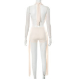 EVE Halterneck Sleeveless Backless Tops Short Suit GDSF-J25ST082