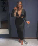 EVE V Neck Hollow Out Long Dress BGN-BN268