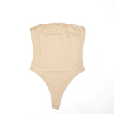 EVE Solid Color Sleeveless Bodysuit And Short 2 Piece Set GDSF-Y25ST545
