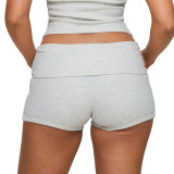 EVE Solid Color Yoga Fitness Cuffed Shorts GWLS-202505