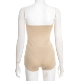 EVE Solid Color Sleeveless Bodysuit And Short 2 Piece Set GDSF-Y25ST545
