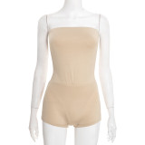 EVE Solid Color Sleeveless Bodysuit And Short 2 Piece Set GDSF-Y25ST545