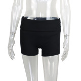 EVE Solid Color Yoga Fitness Cuffed Shorts GWLS-202505