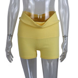 EVE Solid Color Yoga Fitness Cuffed Shorts GWLS-202505