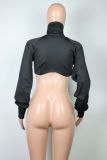 EVE Long Sleeve High Collar Crop Top GWLS-LD201078