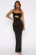 EVE Sling Solid Color Hollow Out Ruched Maxi Dress GWLS-202502
