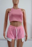 EVE Solid Color Sleeveless T Shirt Two Piece Shorts Set GWLS-LD201099