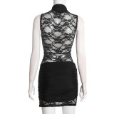EVE Lace Patchwork Hollow Out Mini Dress GDSF-D25DS575