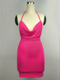 EVE Sexy Solid Color Sling Backless Mini Dress GWLS-LX0001