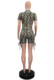 EVE Leopard Print Short Sleeve Romper GWLS-LD201058