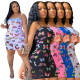 EVE Plus Size Butterfly Print Sling Backless MIni Dress GWLS-LD201027