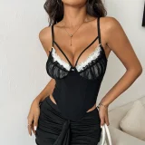 EVE Mesh Patchwork Lace Backless Sling Tank Tops GOMN-70113