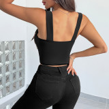 EVE Mesh Patchwork Contrast Color Tank Top GOMN-71009