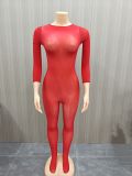 EVE See Through Solid Color Stocking Tight Jumpsuit SFY-822