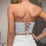 EVE Mesh Print Underwire Fishbone Corset Tank Top GOMN-M60295