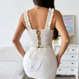 EVE Solid Color Sleeveless Tie Up Tank Top GOMN-71098