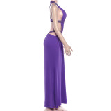 EVE Sexy Hollow Out Backless Maxi Dress GZJQ-K25D85500