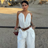 EVE Solid Color Halterneck Backless Tops GZJQ-K25B87999