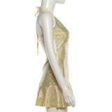 EVE V Neck Hollow Out Backless Mini Dress GZJQ-K25D88525