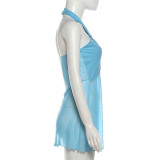 EVE Mesh Patchwork Halterneck Top GZJQ-K25L88587