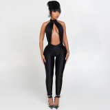 EVE Sleeveless Solid Color Backless Jumpsuit GZJQ-K25Q83764