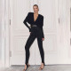 EVE Deep V Neck Tight Solid Color Jumpsuit XEF-K25Q88360