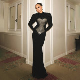 EVE Long Sleeve Sequin Maxi Dress XEF-K25D89304