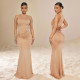 EVE Sleeveless Solid Color Backless Maxi Dress GZIY-6361