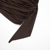 EVE Sleeveless Ruched Solid Color Mini Dress GSZM-D26DS001