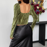 EVE Long Sleeve Print Patchwork Tops GOMN-71293
