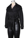 EVE Double-breasted Lapel Tie Up Coat ZSD-0776