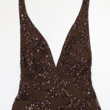 EVE Deep V Neck Backless Sequin Maxi Dress CYA-902183