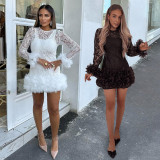EVE Lace Round Neck Dress+Sling Mini Dress  CYA-902185