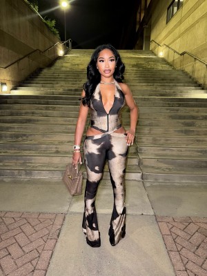 EVE Deep V Neck Hollow Out Jumpsuit YWXS-K25L1287