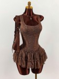 EVE Sleeveless Lace Patchwork Mini Dress GXIY-K25L1805